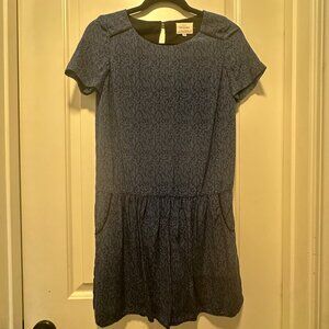 Sezane Dark Blue Floral Dress